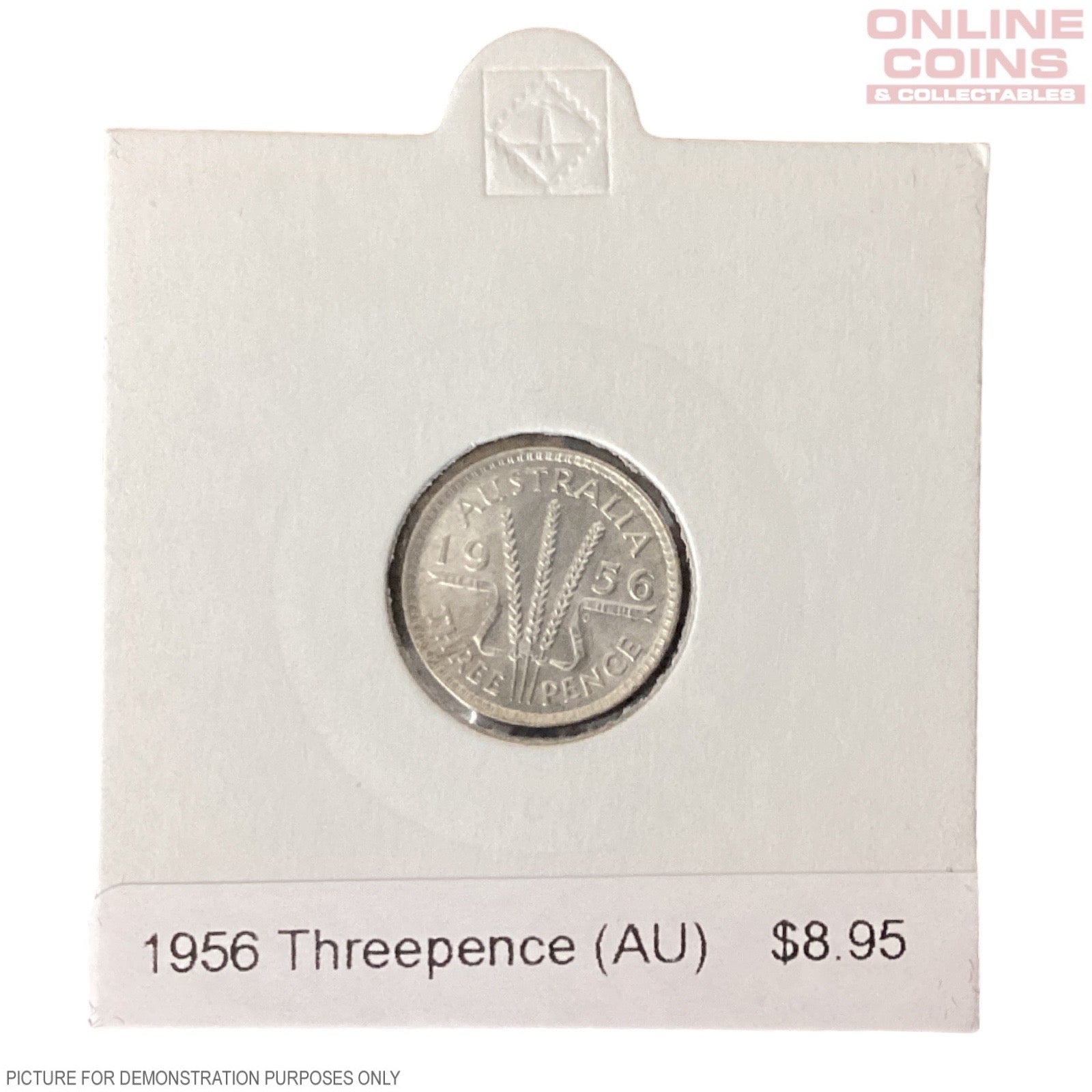 1956 Threepence (AU) stored in 2x2 coin holder